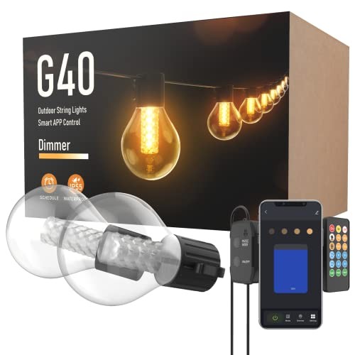 Светильники для внутреннего дворика AOYCOCR Smart Outdoor String Lights 100-футовые светильники-глобусы BCSL9 - N/ A