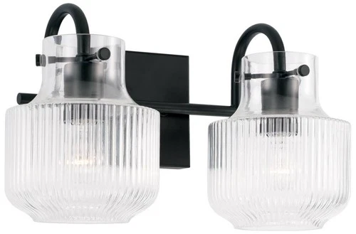 Capital Nyla 9" High Matte Black 2-Light Wall Sconce - Picture 2 of 5