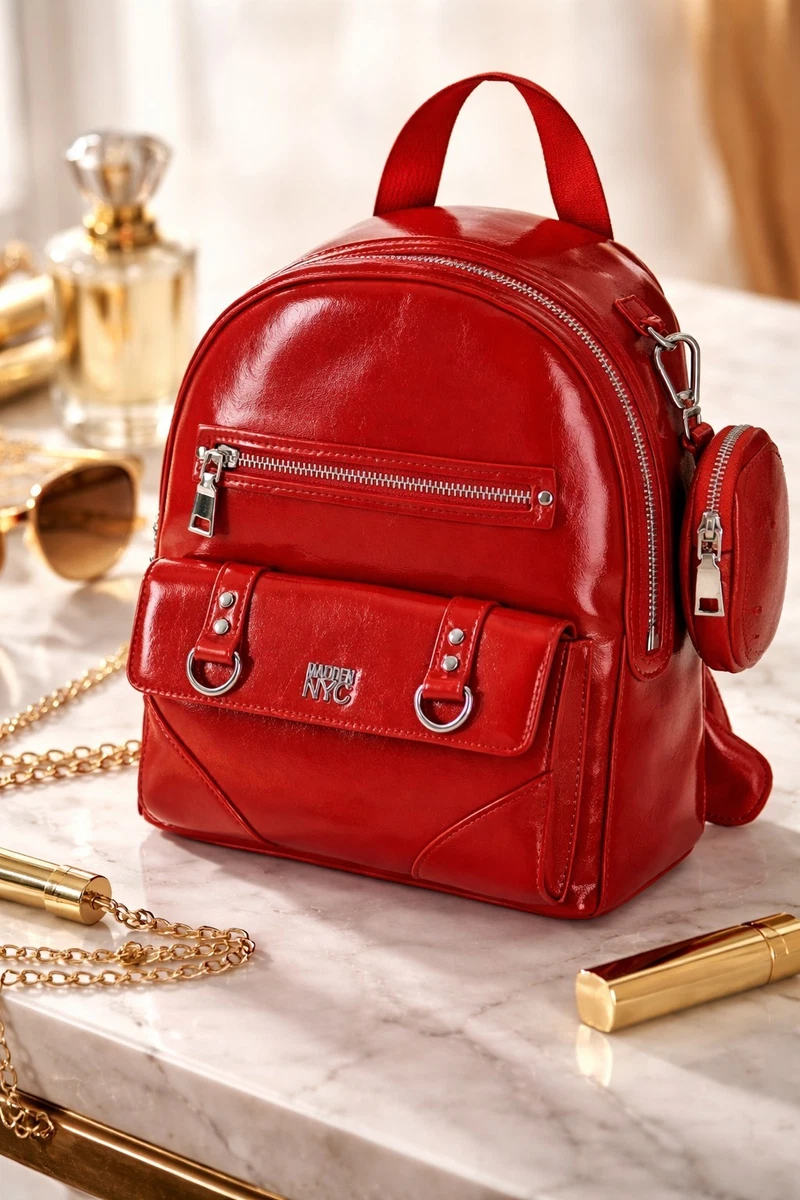 NWT Madden NYC Faux Leather Dome Ring Backpack Red Wine Madden Nyc | Bags | Madden Nyc Womens Faux Leather Dome Ring  main image 2