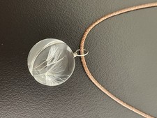 Image of Fashion Glass Necklace Ball Pendant Wish Real Chain Dandelion Flower Wishing