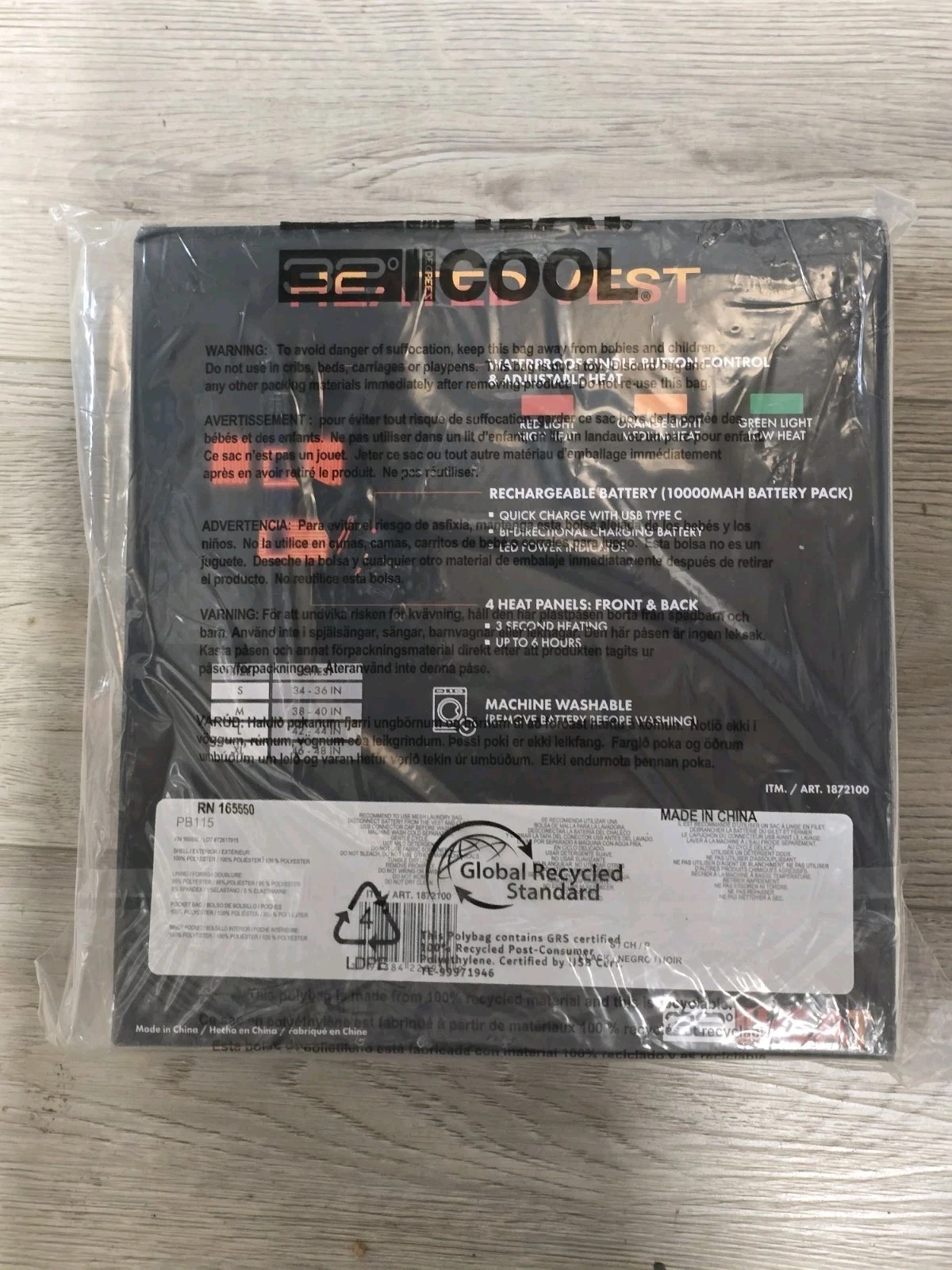 32 Degrees Rechargeable Heated Vest Black Small NEW image 4