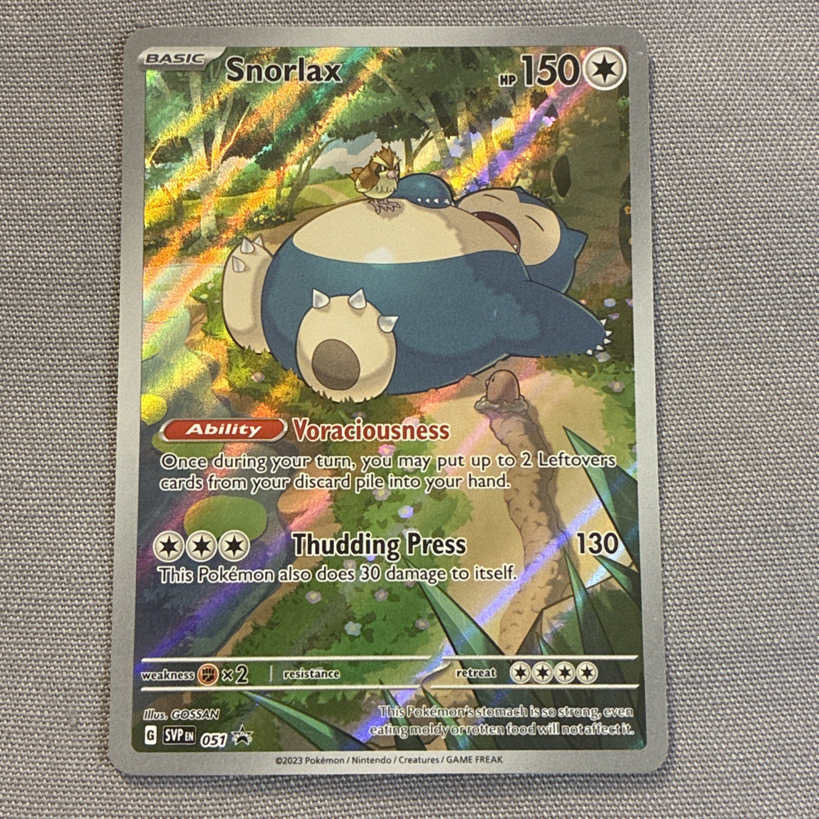 Pokémon TCG Snorlax Promo Card 051 SV Scarlet & Violet Near Mint Condition