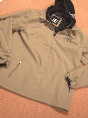 DC Shoes Hooded Workwear Jacket Men's Large Tan Skate DWR Water Repellent