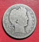 1896O US Barber SILVER Quarter "New Orleans" Mint! Semi Key Date! Good! Old Coin