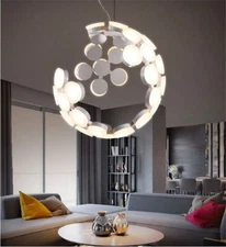 LED Acrylic Pendant Lamp Metal Ceiling Light Dinning Room Chandelier Fixtures Yc