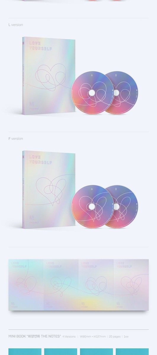 BTS LOVE YOURSELF 結 ANSWER Album S Ver 2CD+Photo Book+Book+