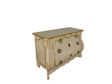 Baker Furniture Swedish Bombe Style 2 over 2 Drawer Gilt Accented Chest