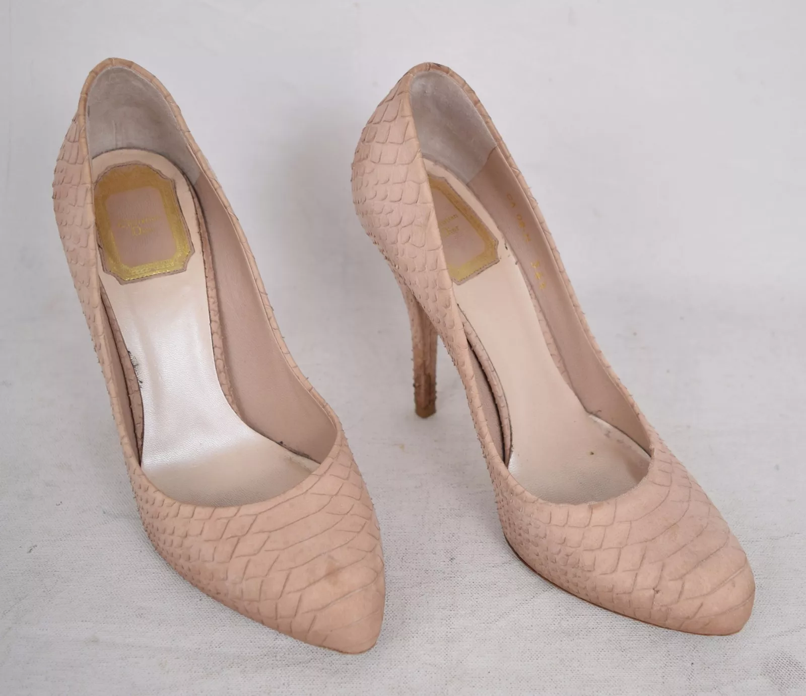 Escarpins imprimé serpent beige beige nu talon haut 36,5 femme