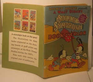 MICKEY MOUSE Presents a Walt Disney SILLY SYMPHONY Book to Color 1970's Reissue 