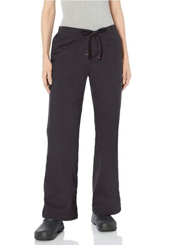 Code Happy Bliss Mid-Rise Moderate Flare Drawstring Pants Black Womens 2XS NEW