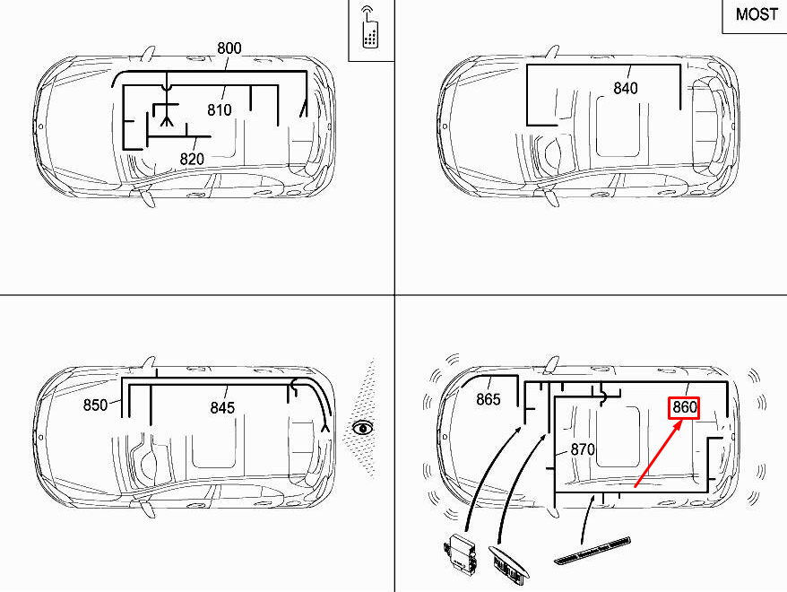 Neu MERCEDES-BENZ A W176 Parktronic System Kabelbaum A1765405901 Original