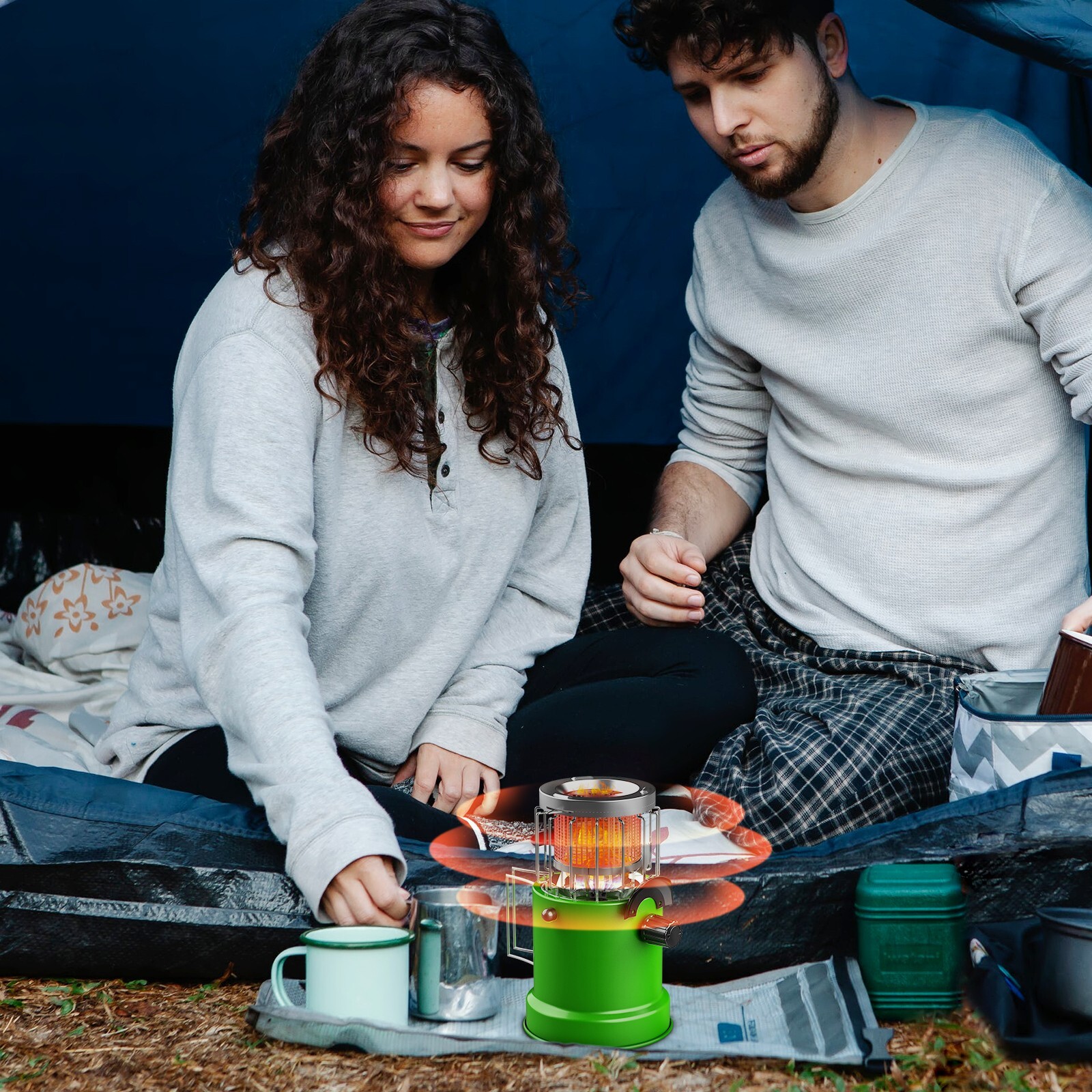 2 in 1 Portable Heater & Stove Tent Camping Outdoor Cooking Butane Propane Gas