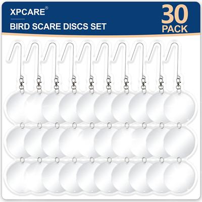 30 Pack Bird Scare Discs Set-Highly Reflective Double-Sided Bird Reflectors