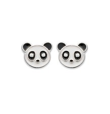 925 Silver Rhodium Stud Earrings for Children - Panda