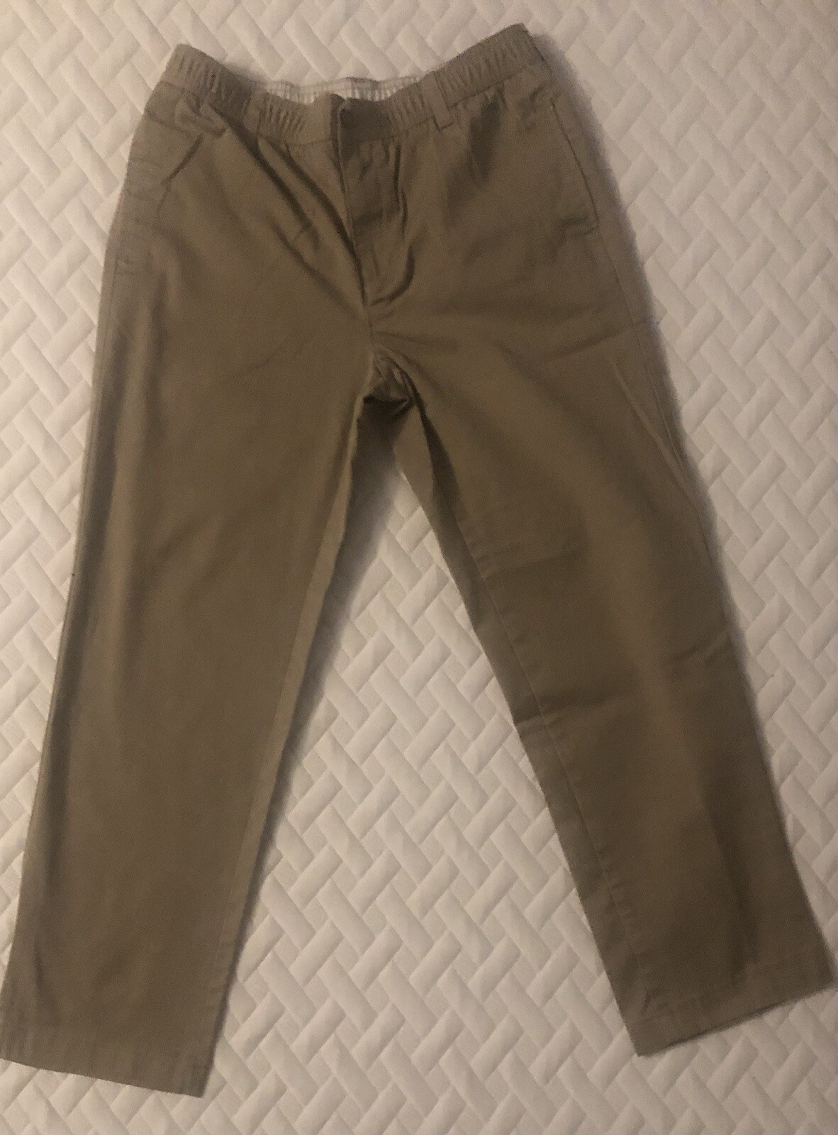 LANDS’ END Boys Khaki Elastic Waist Chino Pants Size 14 Husky eBay
