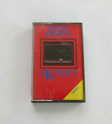 COMMODORE C 64 KASSETTE SOFTWARE COMPUTER Vintage SPIEL ZONAL PATROL K SOFT 1986