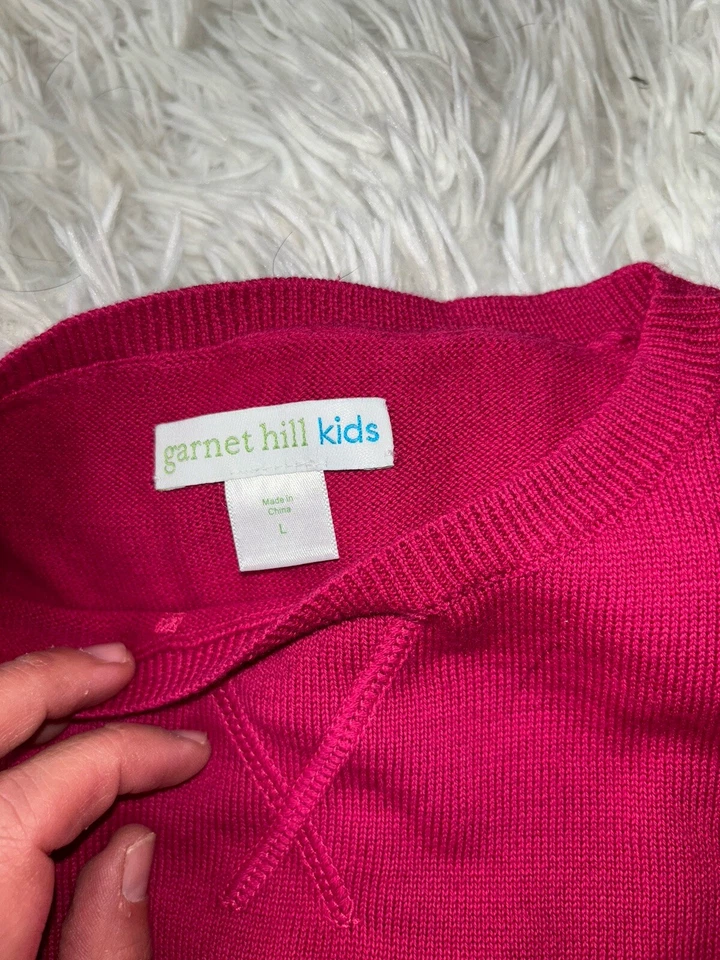 Garnet Hill girls sz. Fuschia pink sweater. Exc. condition, quality. Pockets - Image 3 of 4
