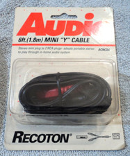 RECOTON Audio 6 FT Mini "Y" Cable ACW339 Stereo Mini To 2 RCA Plugs, Brand New