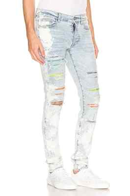 Amiri Blue Bleached Crystal Gradient Jeans | eBay