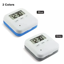 2X Independent pill storage box timer alarm clock reminder medicine (Blue&Gary)