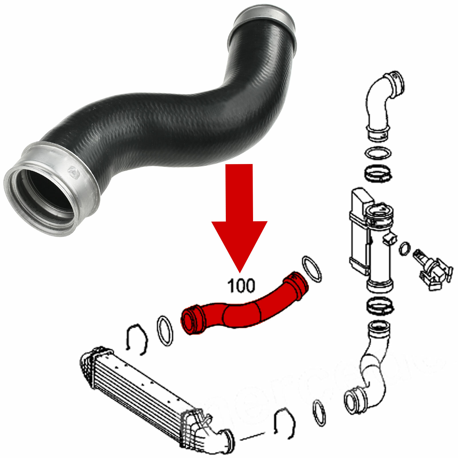Turboschlauch Ladeluftschlauch für MERCEDES E Klasse (211) E 220 CDI