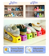  8 Pack - Shoe Slots Space Saving Closet Storage Organizer Shoe Shelf Rack