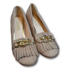 Prima Donna Collection Tan Fringed Buckle Suede Shoes Size: 40 /9 NEW