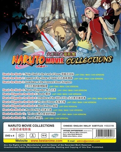 Anime Naruto Movies 1 11 Collections English Dubbed Dvd Box Set Brand New Ebay