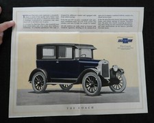 1925 Chevrolet The Coach Fold-out Color Sales Brochure Rare Nice 1925 Chevrolet The Coach Fold-out Color Sales Brochure Rare Nice