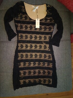 Nwt Studio M Black Lace Dress S Small | eBay