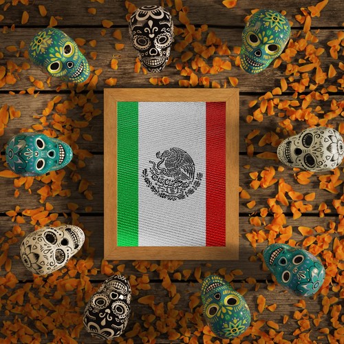 Mexikanische Flagge Symbol Schablone - Emblem Mexiko Latein USA - Bild 5 von 7