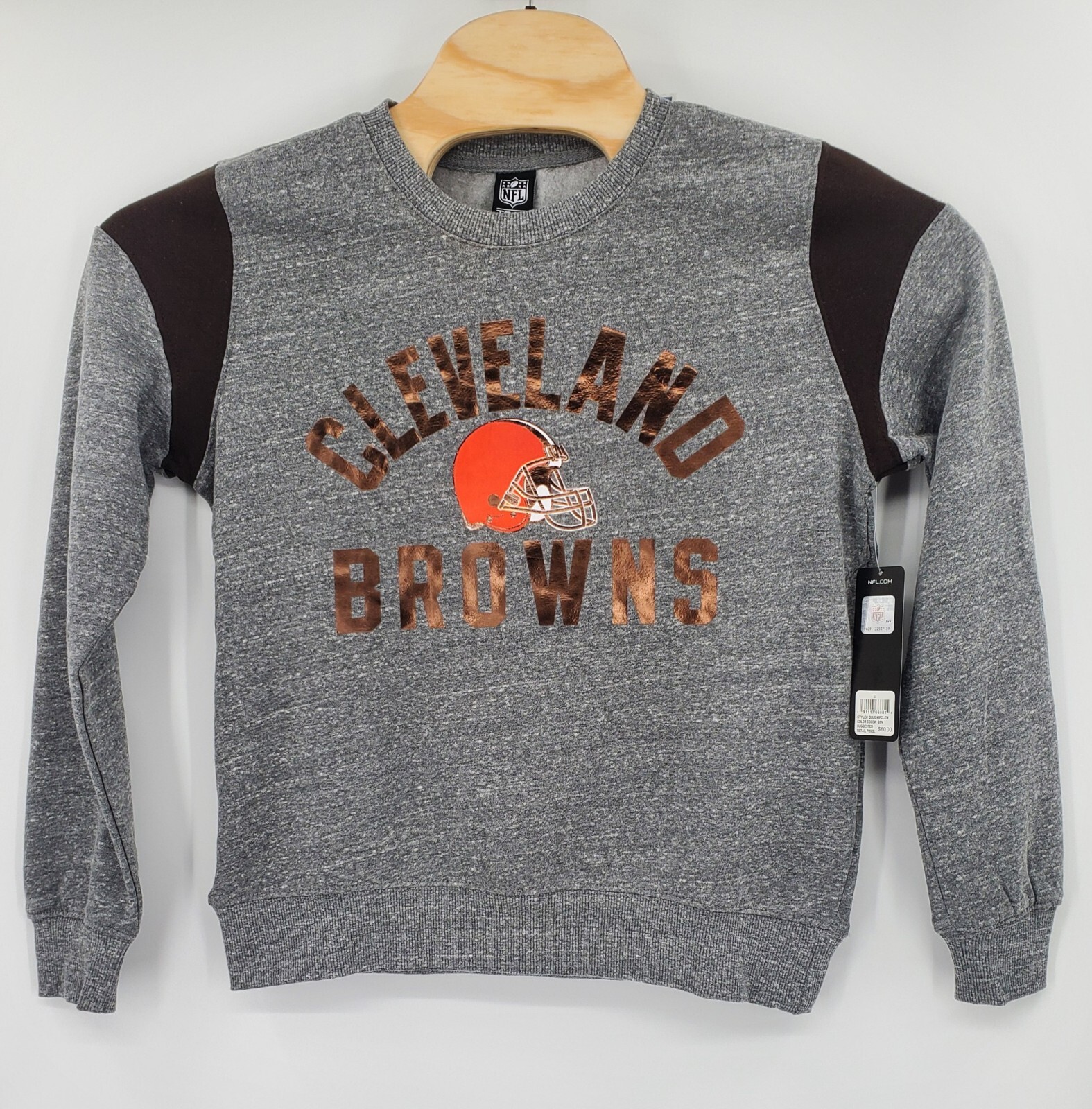 NFL Cleveland Browns Shiny Letters Women’s Sweatshirt Size Large New $60 Retail