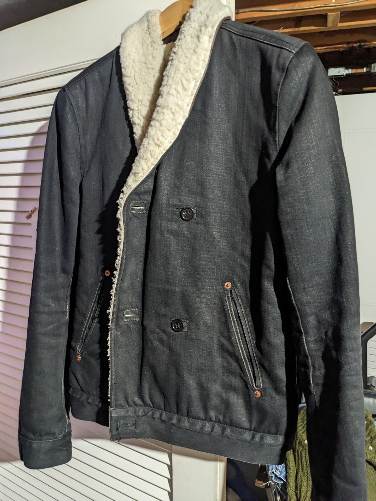 Shipley Halmos Sherpa Lined Men's Black Denim Jacket eBay