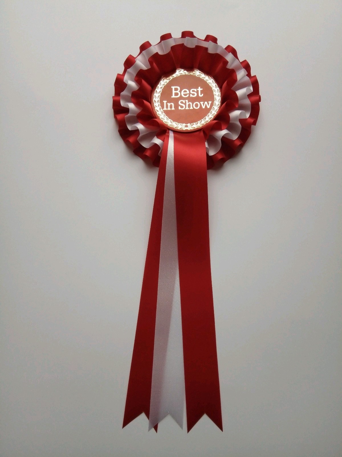Best In Show Rosettes 3 Tier Round for any event Dog Rosette Award Rosette etc eBay