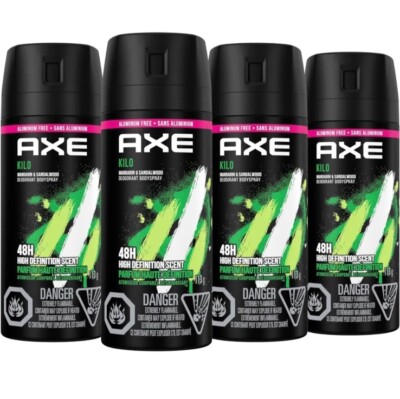 4x Lot AXE Kilo Deodorant Body Spray 4oz Discontinued Hard