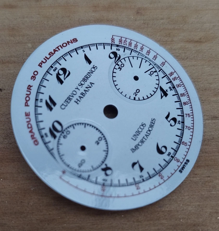 Vintage Men's Cuervo y Sobrinos Chronograph watch dial - image 2 of 3