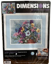 Dimensions PANSY PROFUSION No Count Cross Stitch Kit Lena Liu 39019 NO COUNT