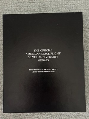Official American Space Flight Silver Anniversary Medals Franklin Mint Full Set