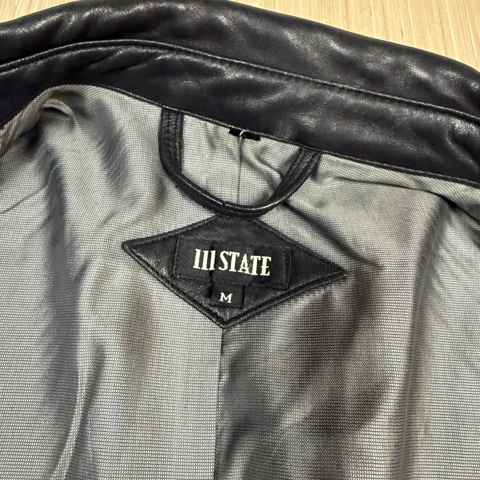 Винтажный кожаный плащ куртка черный женщин средний 90-х 80-х iii государство Ill - Изображение 2 из 4