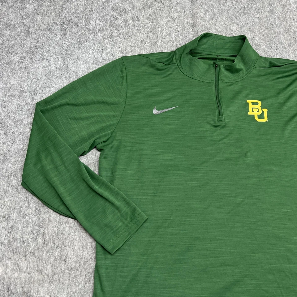 Baylor Bears Pullover Top Mens XL Green NCAA Football Nike Dri-FIT Quarter Zip - Image 4 of 4