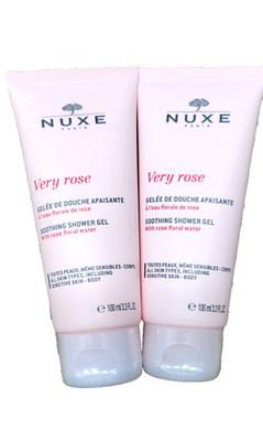 2 Nuxe Very Rose Soothing Shower Gel 100ml/3.3 fl oz- rose floral all skin types