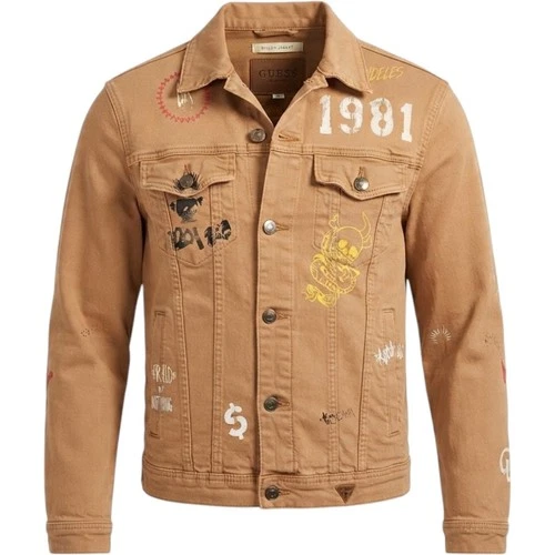 Guess Los Angeles Dillon Jacket Brown Graphic Trucker Punk Streetwear 1981 - product listing photo
