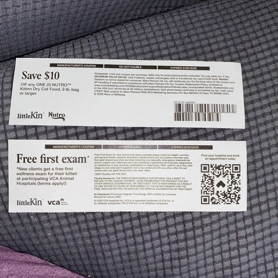 Little Kin Kitten Cupones Primer Examen Nutro Cat Food Caduca 30/09/26 Foto 3 de 4