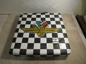 Vintage Indianapolis Motor Speedway Seat Cushion Checkered Flag Pattern 15x15x2