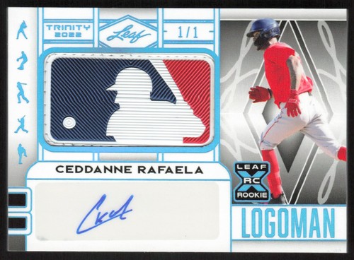 2022 Leaf Metal GAME WORN LOGOMAN 1/1 Ceddanne Rafaela Rookie Auto CD5