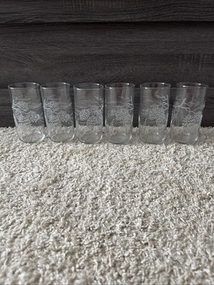 Vintage Libby Glass Pinecone Glassware - Set Of 6 - EUC