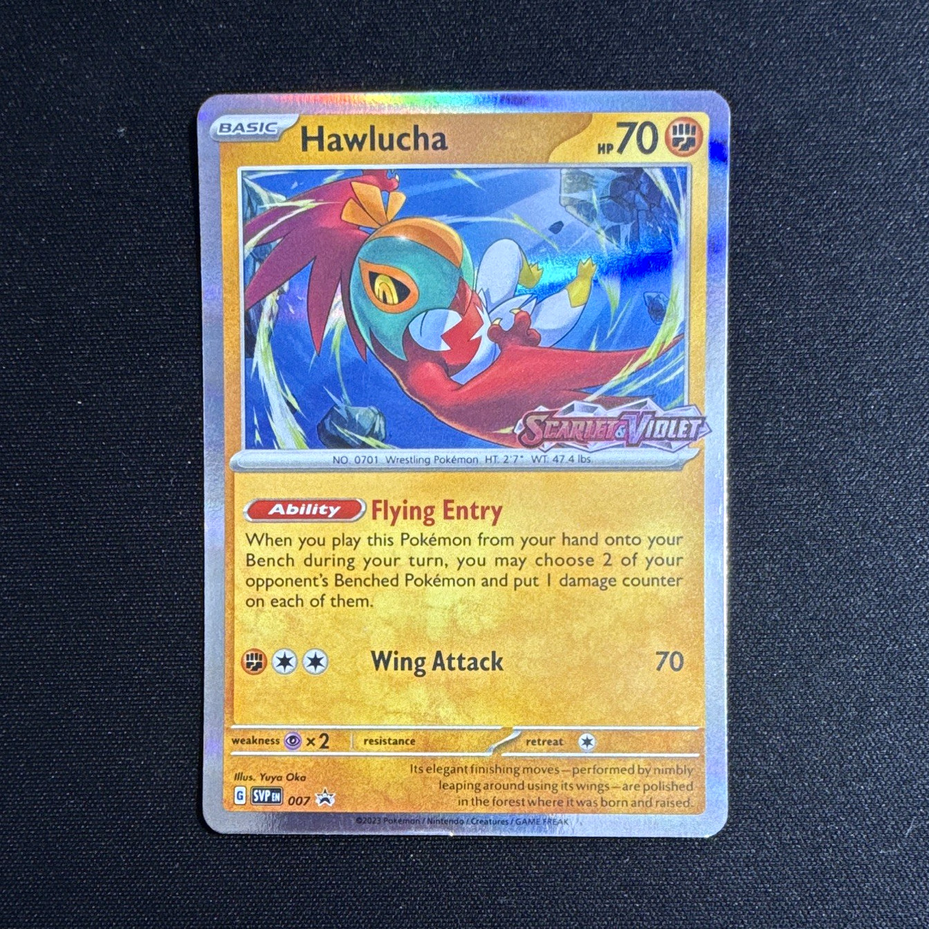 Pokémon TCG Hawlucha Holo Scarlet & Violet Promo 007 English 2023