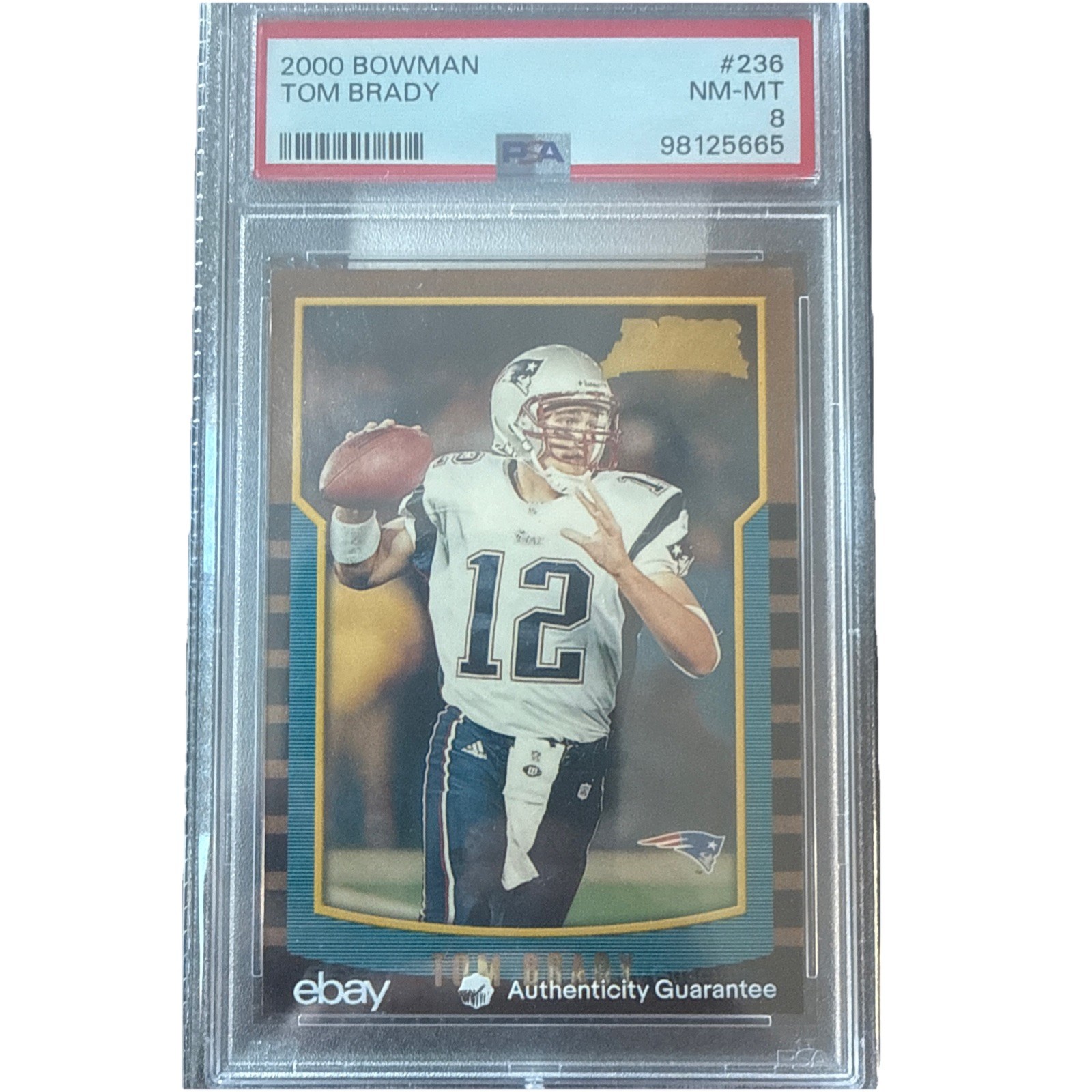2000 Bowman #236 Tom Brady New England Patriots RC Rookie PSA 8 NM-MT