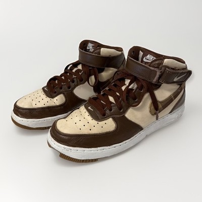 Nike Men s Air Force 1 Mid  07 Brown Plaid Leather Sneakers Size 8.5 DV07992-100
