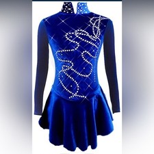 Girls Ice Figure Skating Dress Performance Competition Velvet Gymnastics costume